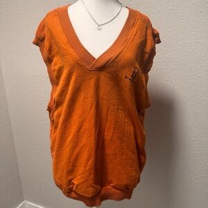 Ashworth Vibrant Orange V-Neck Blouse